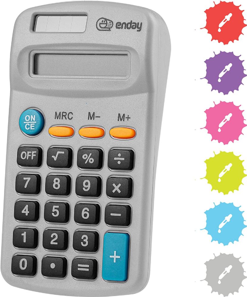 240 pieces 8-Digit Dual Power Pocket Size Calculator, Gray - Calculators