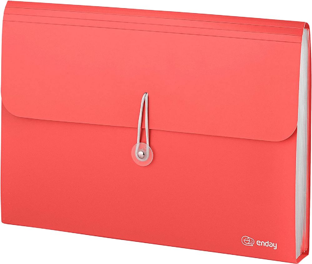 12 pieces 7-Pocket Letter Size Poly Expanding File, Red - File Folders & Wallets