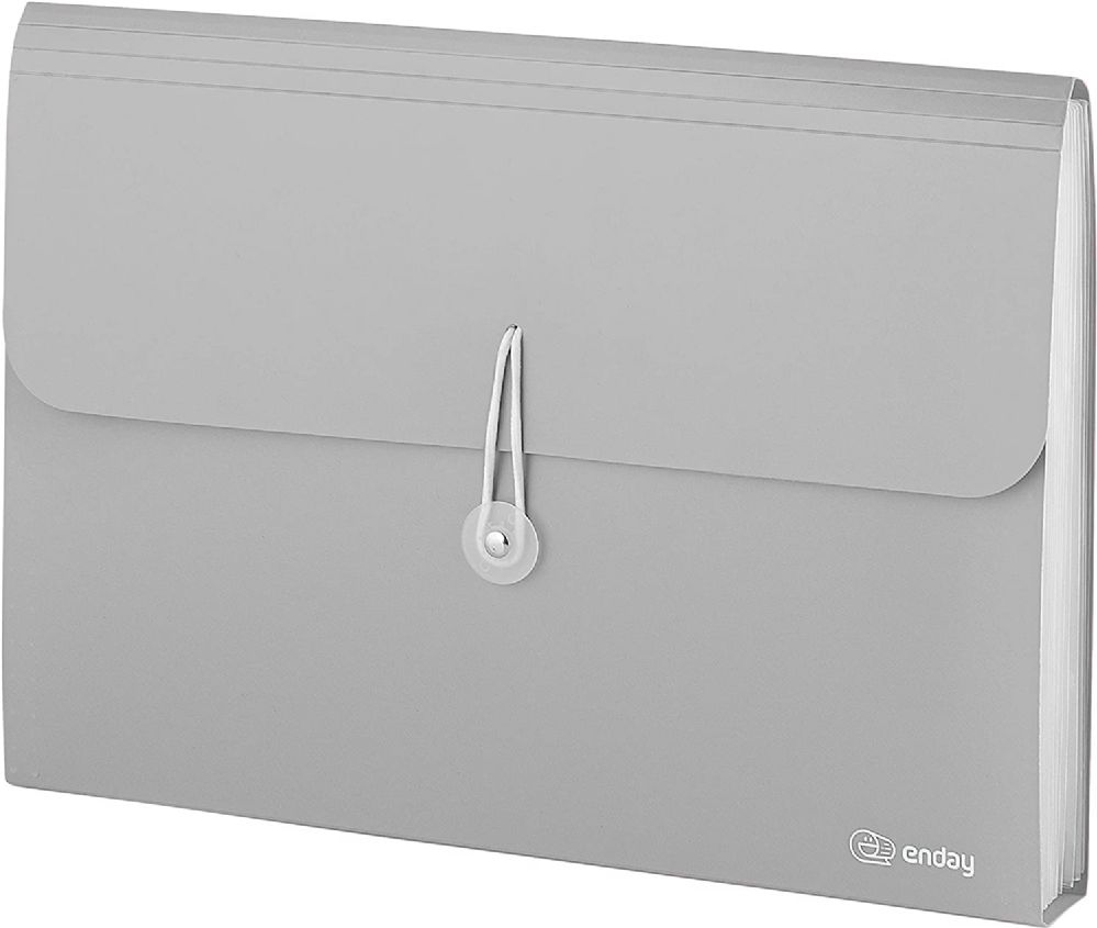 12 pieces of 7-Pocket Letter Size Poly Expanding File, Gray
