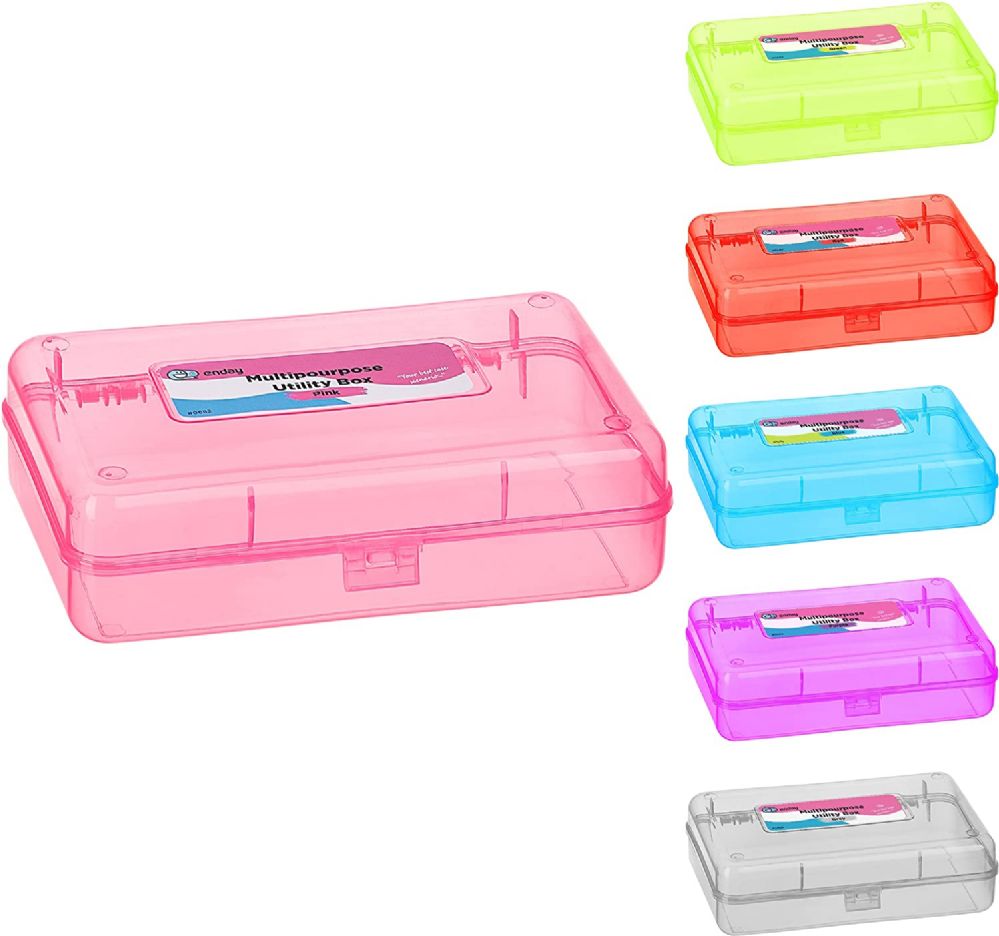 24 pieces Bright Color Multipurpose Utility Box, Pink - Storage & Organization