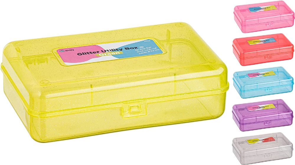 24 pieces Glitter Bright Color Multipurpose Utility Box, Green - Storage & Organization