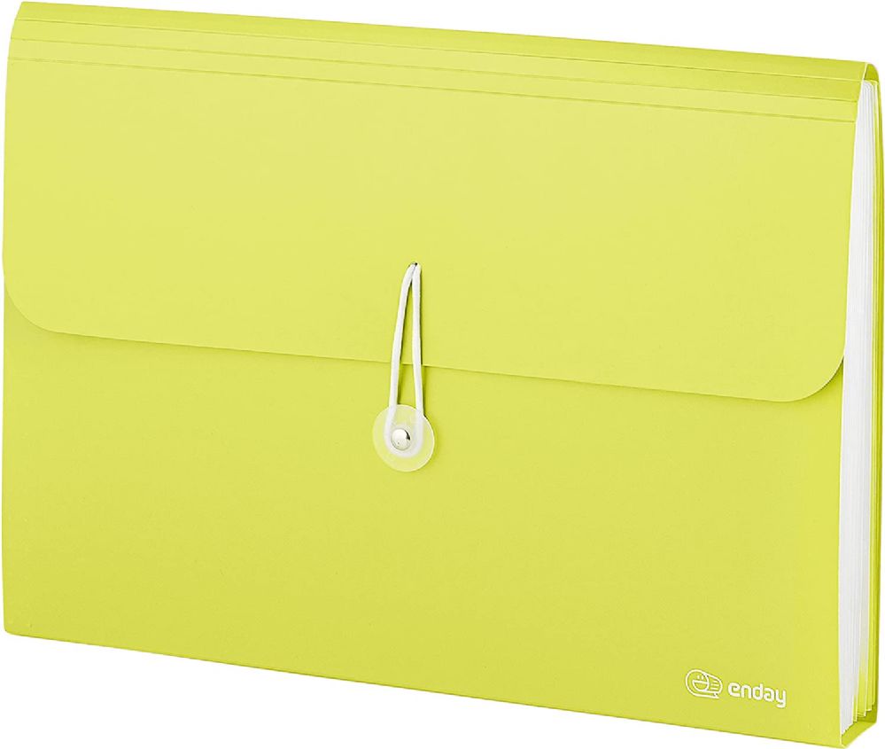 12 pieces of 7-Pocket Letter Size Poly Expanding File, Green