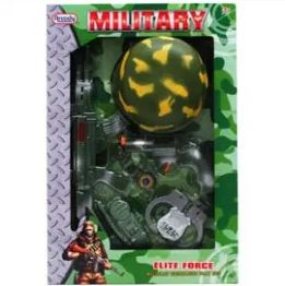 6 Pieces of 6pc Toy Military Set W/ Toy Helmet In Window Box