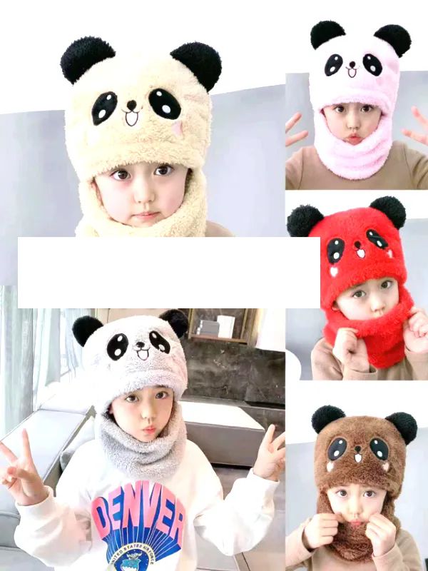 24 Pieces Bear Winter Hat With Neck - Junior / Kids Winter Hats