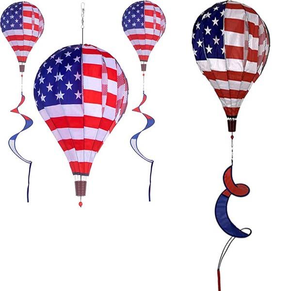 24 Pieces of Usa Flag Air Balloon Windmill Spinner