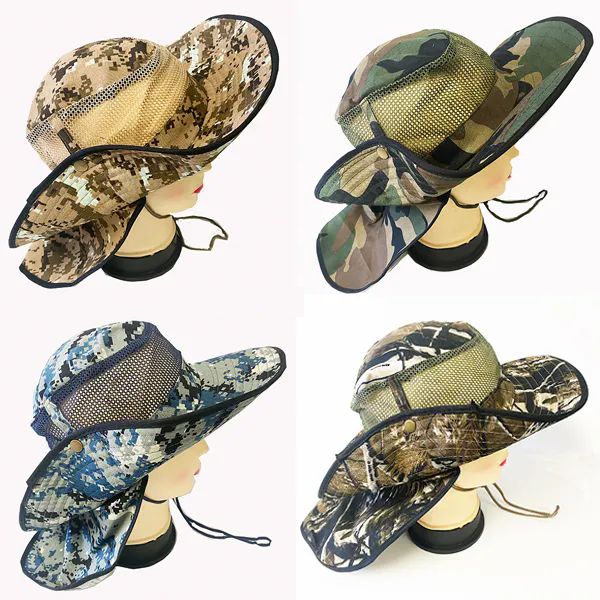 36 Pieces Tree Bar Camo Bucket Hat With Neck Cover Youth Size