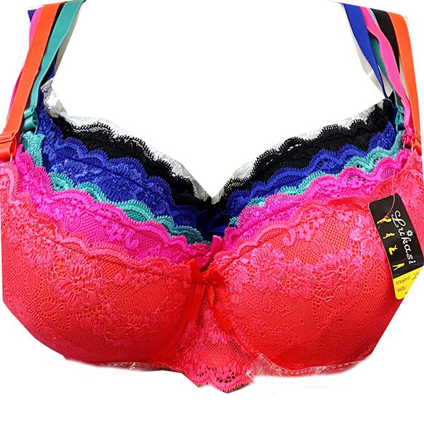 24 Wholesale Lace Push Up Bras Assorted Size And Color - at