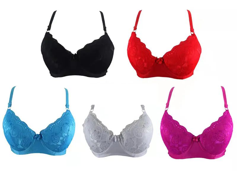 24 Wholesale Lace Push Up Bras Assorted Size And Color - at