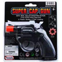 96 Pieces of 6" Super Cap Toy Gun (revolver) On Blister Card
