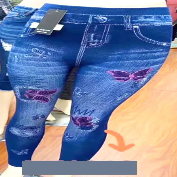 12 Pieces of Lady Fashion Jean Leggings Butterfly Print