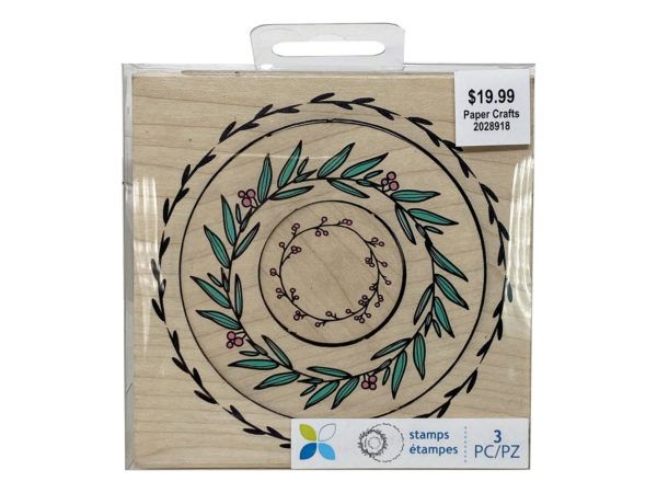 120 pieces of Momenta 4 In X 4 In 3 Piece Wooden Wreath Stamp Set