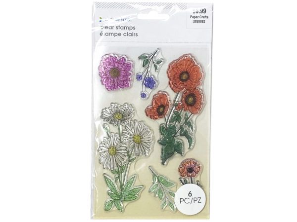 78 pieces of Momenta 6 Piece Floral Theme Clear Stamps
