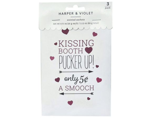 54 pieces of 3 Pack Kissing Booth Scented Paper Satchets