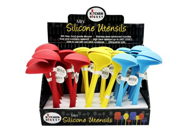 30 pieces of Kitchen Digest MultI-Color Small Silicone Ladle In Display