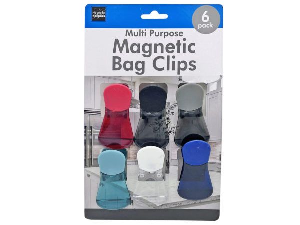 Bag Clips with Magnet,Chip Clips-6Pcs Magnetic Strong Food Clips