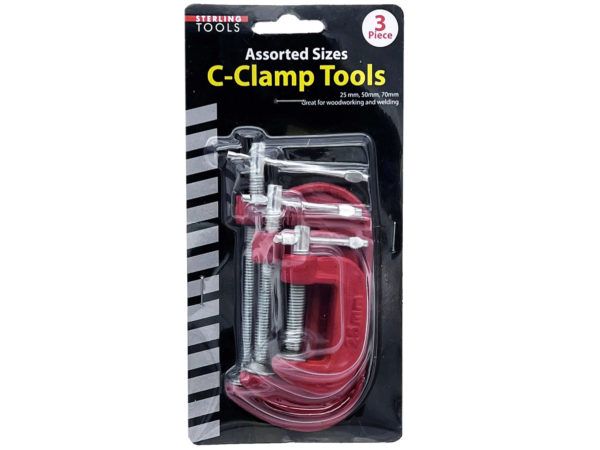 12 pieces of 3 Pack Assorted Size C-Clamp Tools