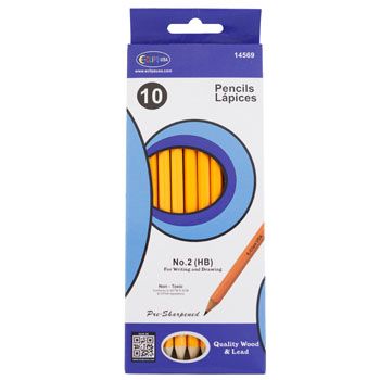 80 Pieces of Pencils 10pk #2 Sharpened Peggable Box