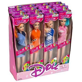 24 pieces of Doll 11in 4ast Crazy Hair Color Window Boxed/12pc Pdq