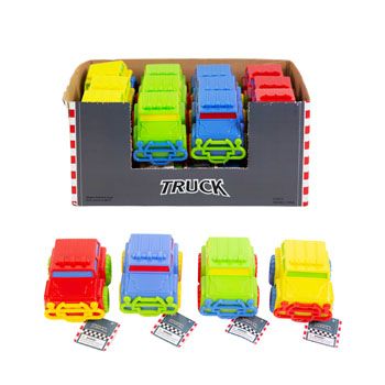 24 Wholesale Truck Chunky Toy 4ast Plastic 24pc Pdq/ht3.6 X 4 X 3in