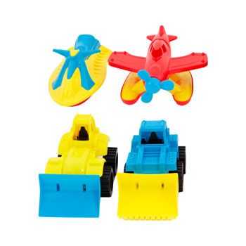 24 Wholesale Sand Vehicle Toys Plastic 4ast2 Trucks/pontoon Plane/jetski6.625-7.5in Hangtag
