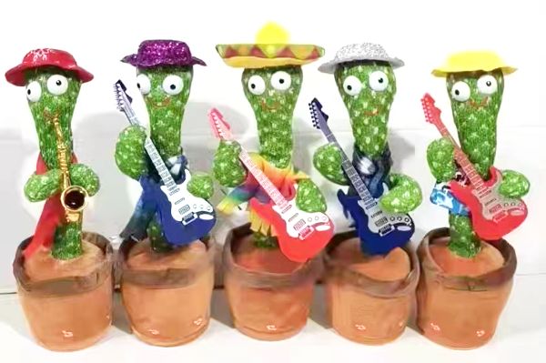 10 Pieces of Cactus Singing Dancing Singing Led Toy