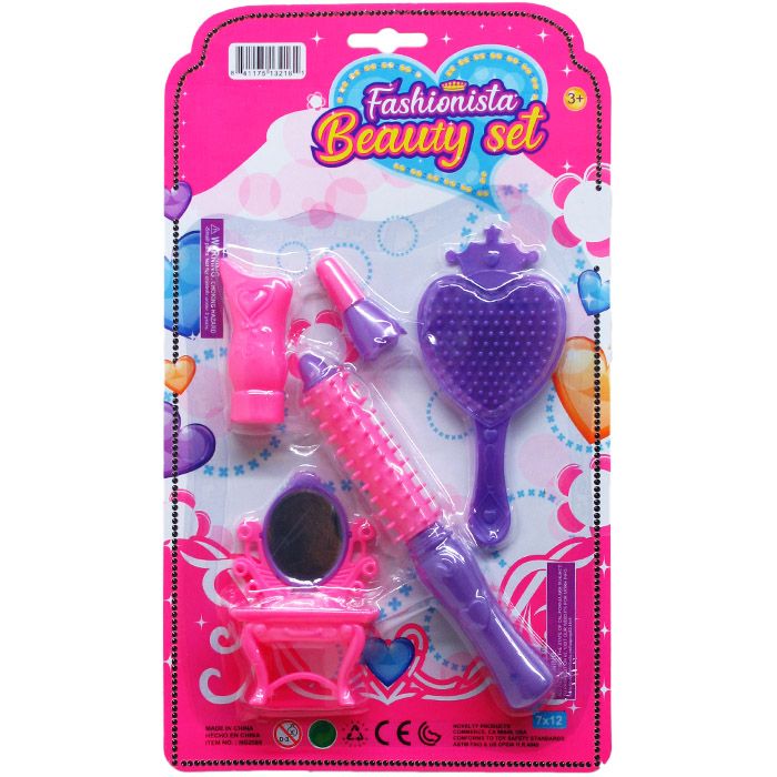 72 Pieces 5pc Fashionista Beauty Set On Blister Card - Girls Toys