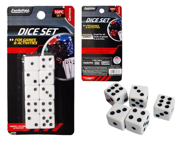 144 Pieces 10pc Dice Set - Playing Cards, Dice & Poker