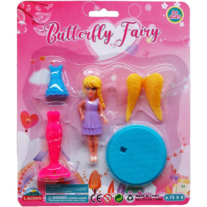 96 Pieces 3.25" Mermaid & Fairy Doll Diy On Blister Card, 4 Assorted - Dolls