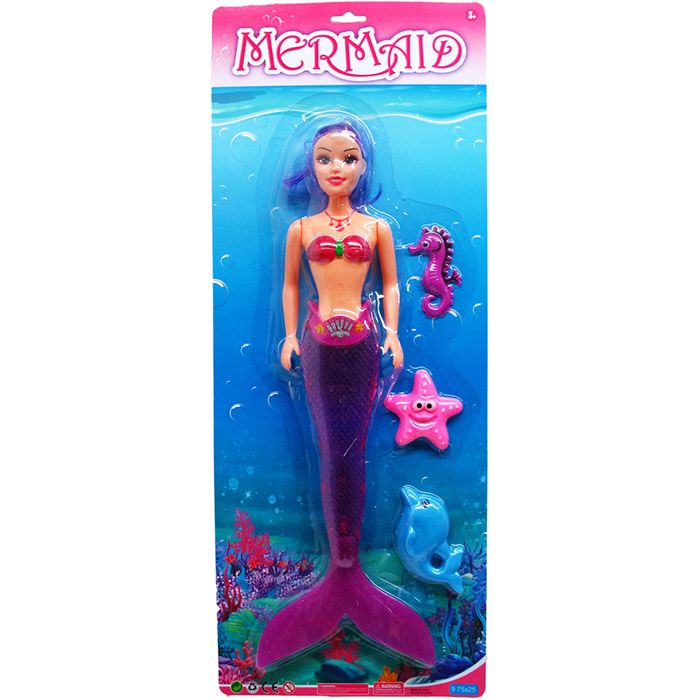 12 Wholesale 19" Mermaid Doll W/ Music And Light On Card, 2 Assorted Colors