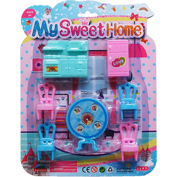 48 Pieces 7pc My Sweet Home Play Set On Blister Card - Toy Sets