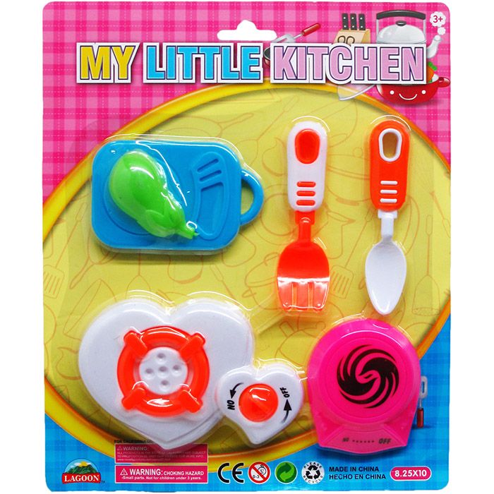 72 Pieces 6pc Little Kitchen Set On Blister Card - Girls Toys