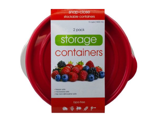 18 Wholesale 2 Pack Plastic Round Food Container