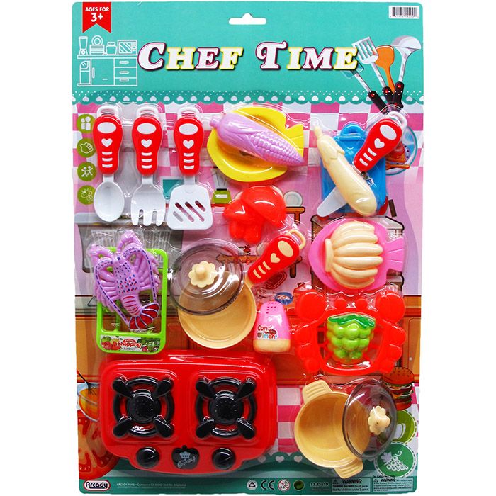 12 Pieces 21pc Kitchen Play Set On Blister Card - Girls Toys