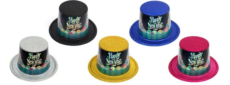 72 Wholesale New Year Glitter Hat