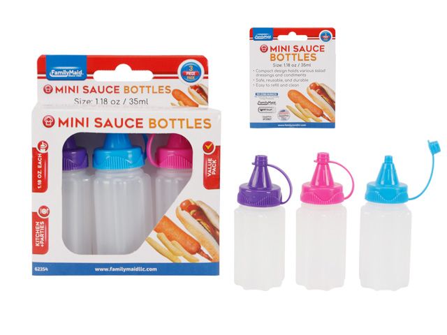 48 Wholesale 3pc Mini Sauce Bottles