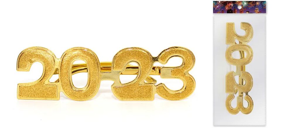 120 Wholesale 2023 New Year Gold Glasses