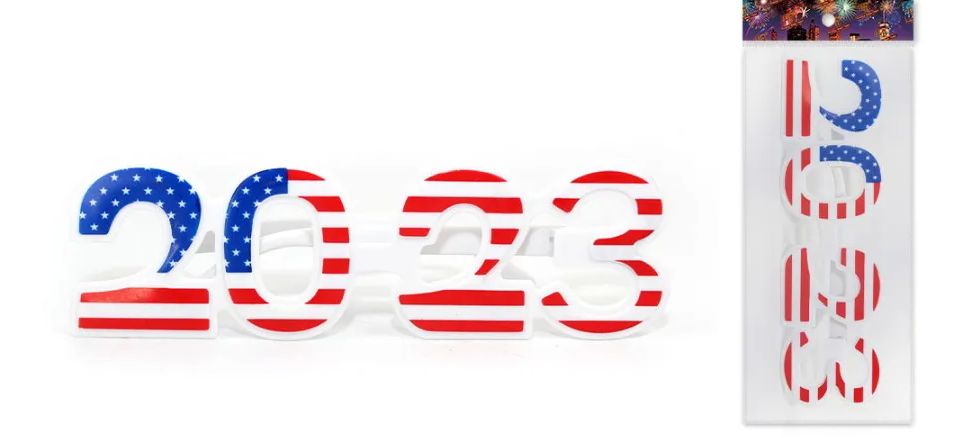 120 Wholesale 2023 New Year Glasses Printed Usa Flag