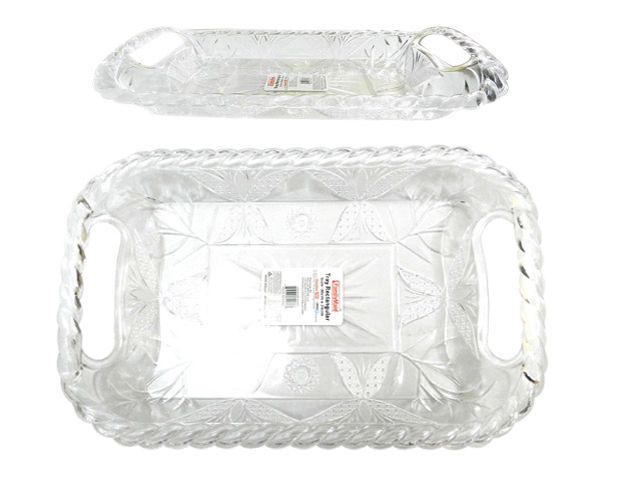 48 Pieces of CrystaL-Like Serving Tray With Handles