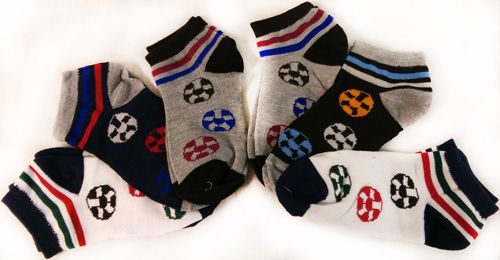 72 Pairs of Boy's Socks Soccer Ball Assorted Colors And Sizes