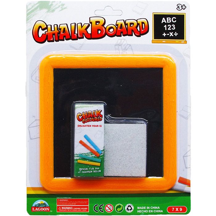 96 Pieces of 5.75" X 5.75" Blackboard Play Set On Blister Card, Assorted