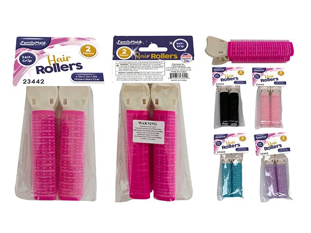 144 Pieces of 2pc Hair Rollers, Jaw Clip 4.13 X 1.1 X 1.25 Inches