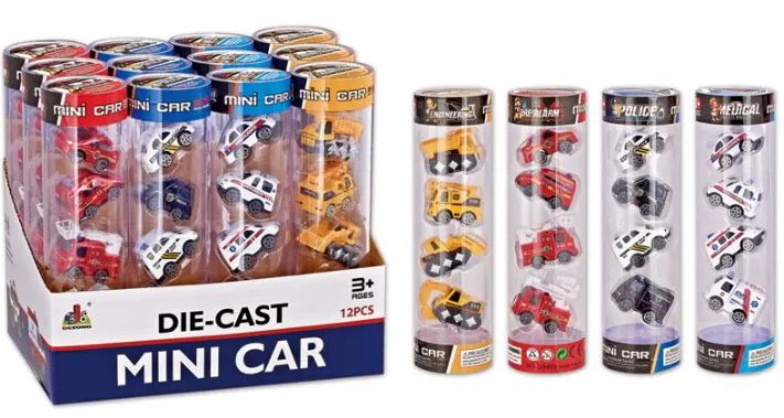 24 Pieces of 4 Piece Die Cast Mini Car