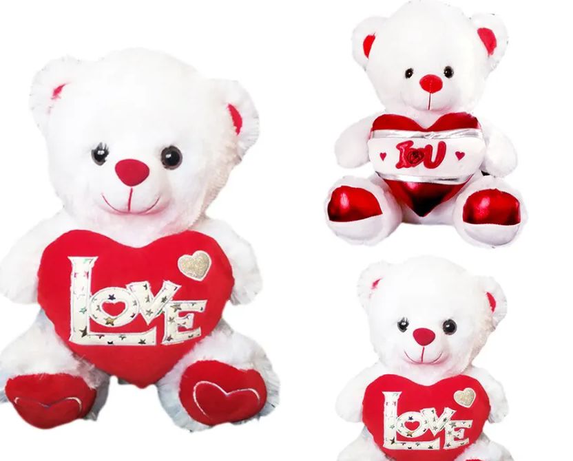 Wholesale Teddy Bears - White Bear with Love Heart