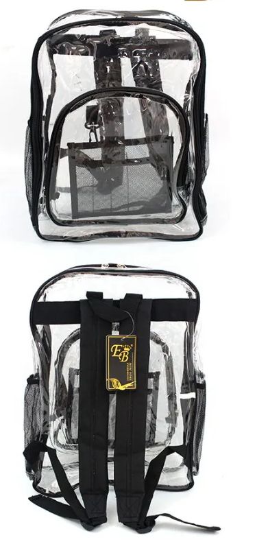 24 Pieces of 13x6x16.5 Transparent Backpack