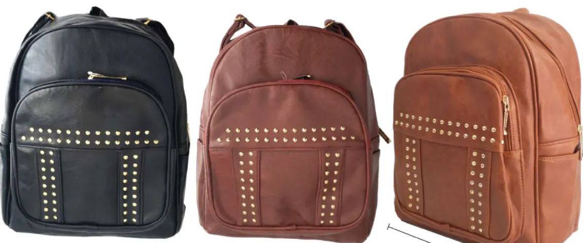 12 Pieces of 14 Inch Pleather Studded Backpack