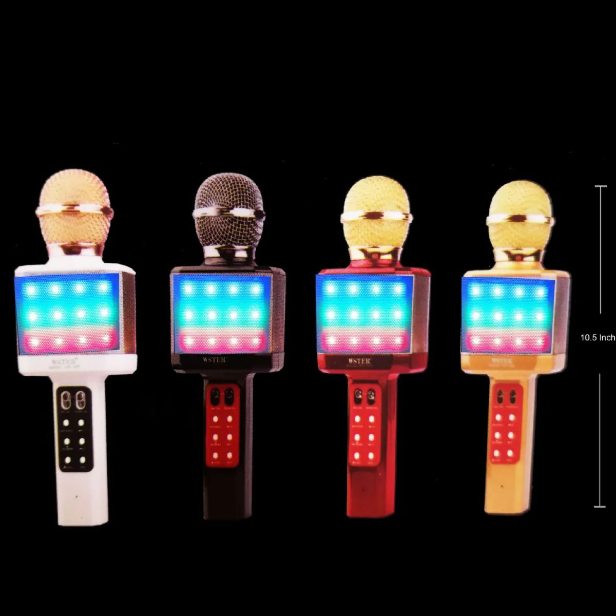 6 Pieces of Bluetooth Usb Rechargable Microphone With Light