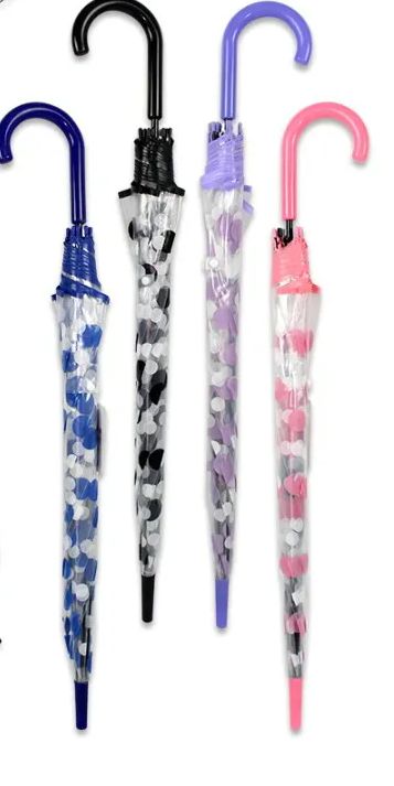 48 Pieces of 32 Inch Clear Polka Dot Umbrella