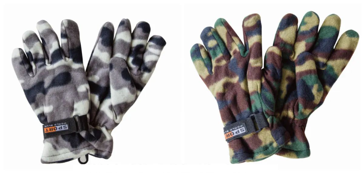 144 Pieces Mens Camouflage Fleece Gloves - Winter Gloves