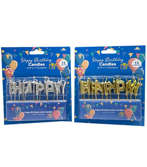 24 Pieces of Gold And Silver Asst Birthday Letter