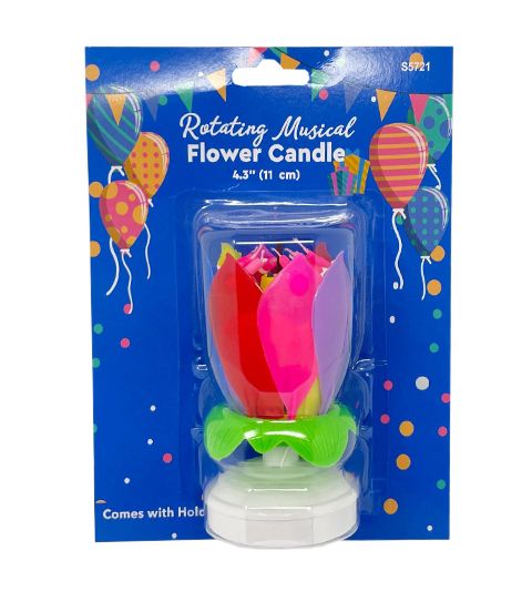 18 Pieces of Rotating Musical Flower Birthday Candle